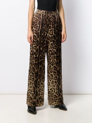 Leopardí rovné kalhoty s potiskem Dolce & Gabbana