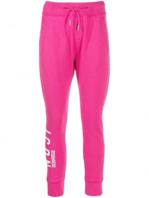 Pantalones de chándal con estampado Dsquared2 rosa