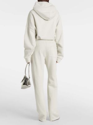 Bavlnené fleecové teplákové nohavice Entire Studios biela