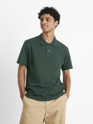 Kokvilnas polo krekls Celio zaļš