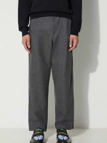 Jednobarevné vlněné kalhoty A.p.c. šedé
