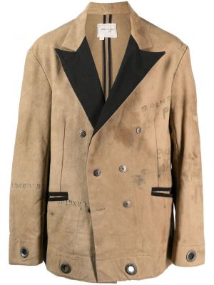 Kabát s potlačou Greg Lauren hnedá