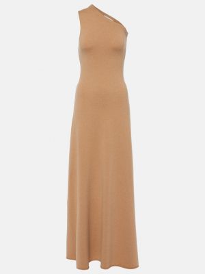 Кашемировое длинное платье Extreme Cashmere коричневое