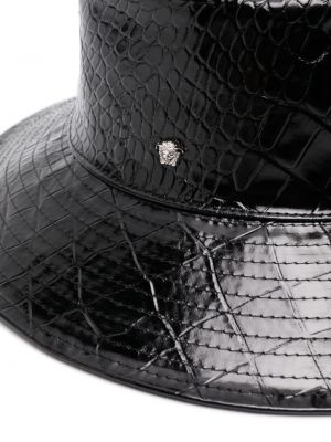 Kožený klobouk Versace černý