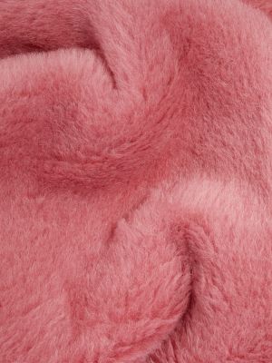 Vlněný šál z alpaky Max Mara růžový