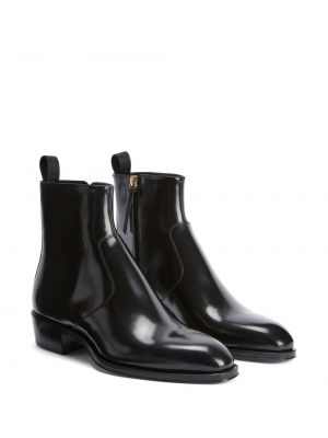 Kožené kotníkové boty Giuseppe Zanotti černé