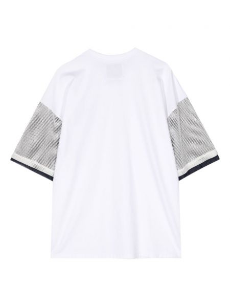 T-shirt en coton en mesh Yoshiokubo blanc