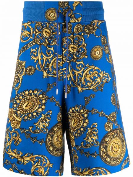 Pantalones cortos vaqueros con estampado Versace Jeans Couture azul