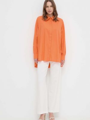 Koszula bawełniana relaxed fit Silvian Heach pomarańczowa