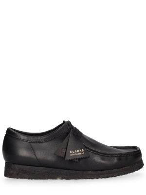 Pantofi cu șireturi din piele din dantelă Clarks Originals negru