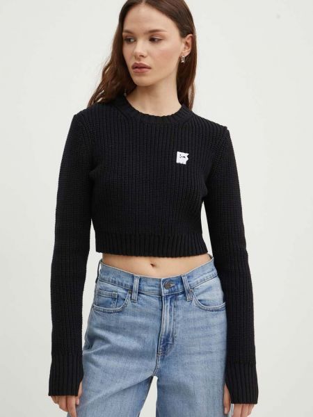 Pamučni pulover Dkny crna