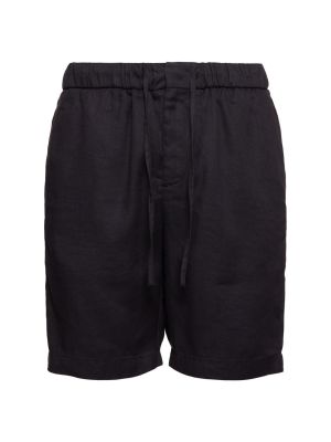 Pantaloni scurți de in din bumbac Frescobol Carioca negru