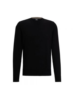 Sweter z okrągłym dekoltem Hugo Boss czarny