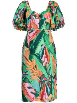 Midi haljina s cvjetnim printom s printom Farm Rio zelena