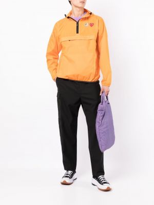 Kapučdžemperis ar rāvējslēdzēju Comme Des Garçons Play oranžs