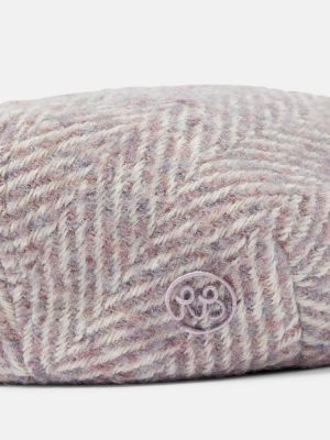 Șapcă de lână cu model herringbone Ruslan Baginskiy roz