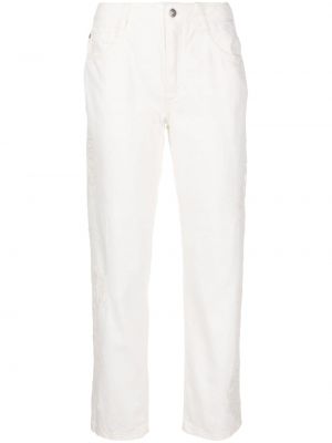 Bavlněné rovné kalhoty Ermanno Scervino bílé