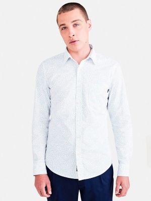 Camisa slim fit con estampado manga larga Dockers blanco