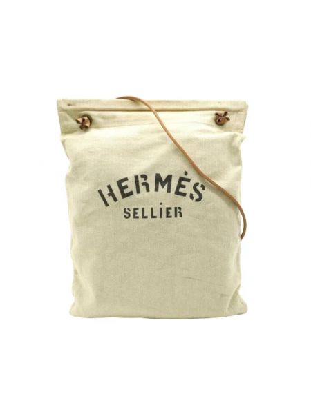 Torebka bawełniana Hermès Vintage beżowa