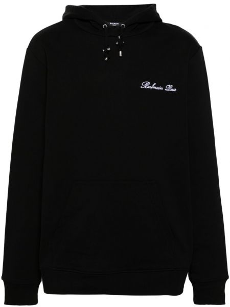 Pamučna dugi sweatshirt Balmain crna