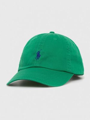 Памучна шапка с козирки Polo Ralph Lauren зелено