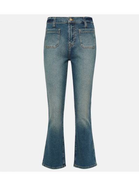 Slim fit high waist skinny jeans ausgestellt 7 For All Mankind blau