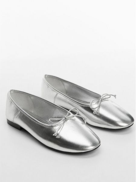 Balerina cipők Mango ezüstszínű