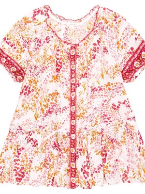 Floral viskose dress for jenter Poupette St Barth Kids