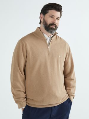Jersey con cremallera de algodón de tela jersey Gant plateado