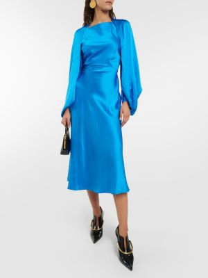 Svilena midi haljina Roksanda plava