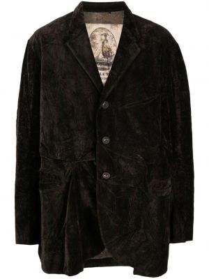 Sametový hedvábný kabát Ziggy Chen hnědý