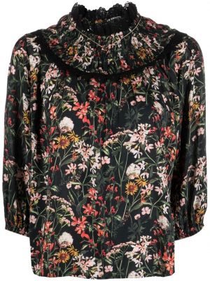 Blonder trykt floral bluse Scotch & Soda svart