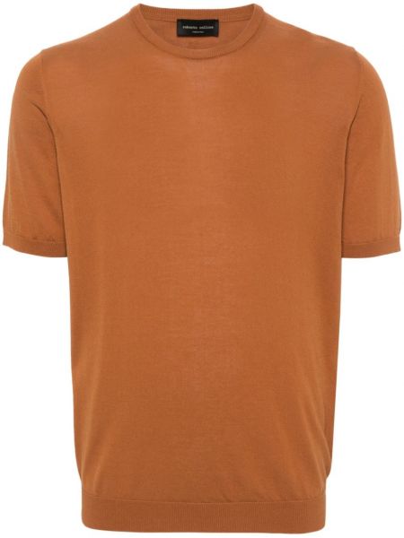 T-shirt en coton Roberto Collina marron