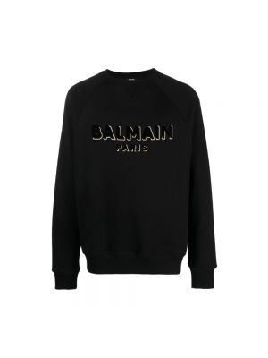 Sweatshirt mit rundhalsausschnitt mit print Balmain schwarz