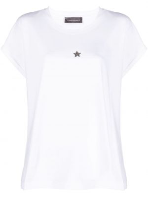 Majica s kristali z zvezdico Lorena Antoniazzi bela