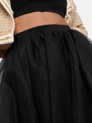 Tylová dlhá sukňa Giambattista Valli čierna