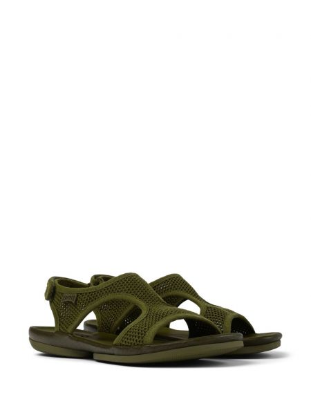 Lahtise kannaosaga võrguga sandaalid Camper roheline