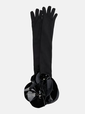 Mănuși cu model floral David Koma negru
