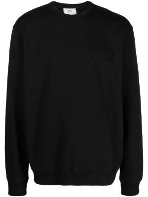 Raštuotas medvilninis džemperis Woolrich juoda
