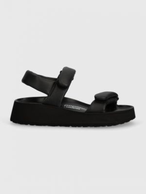 Kožené sandály na platformě Birkenstock černé