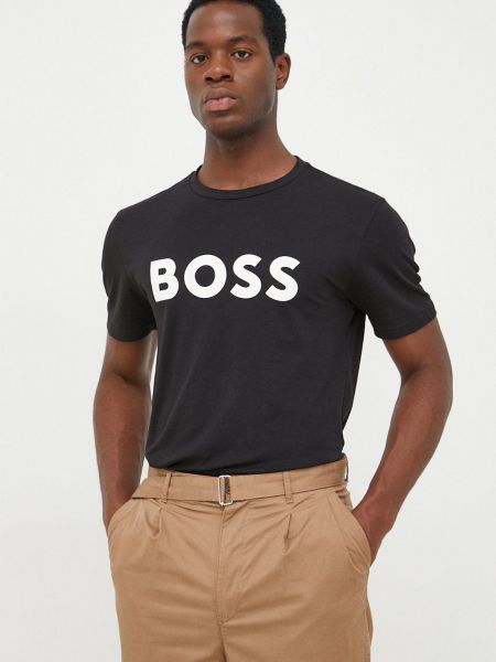 Koszulka bawełniana z nadrukiem Boss Orange