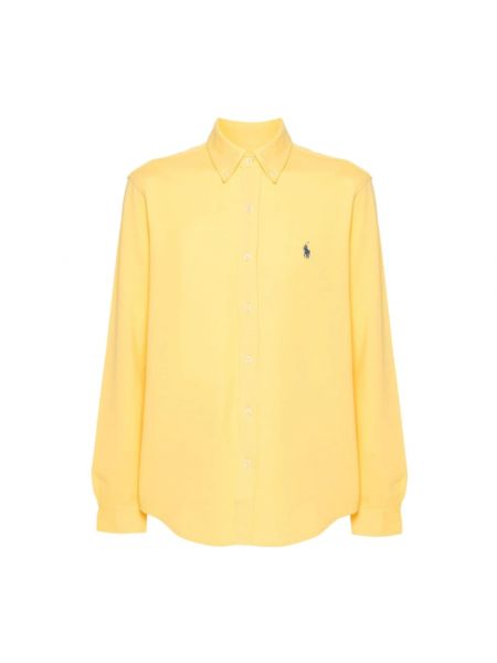 Koszula slim fit bawełniana na guziki Polo Ralph Lauren żółta