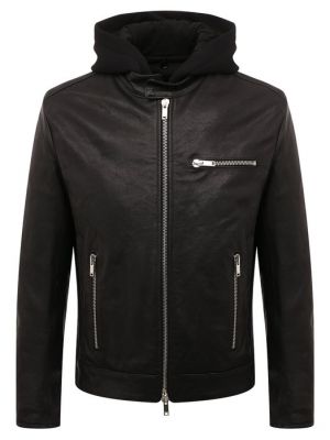 Кожаная куртка Dondup черная