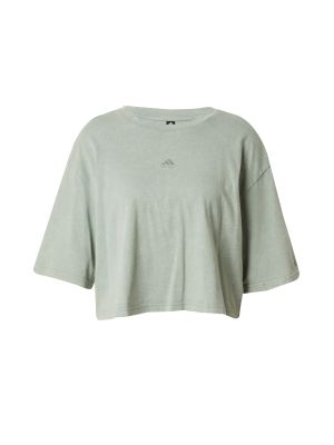 Voľné fleecové priliehavé tričko Adidas zelená