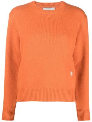 Vlnený sveter s výšivkou Sporty & Rich oranžová