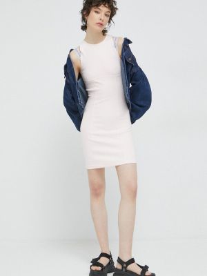 Sukienka mini dopasowana Tommy Jeans różowa