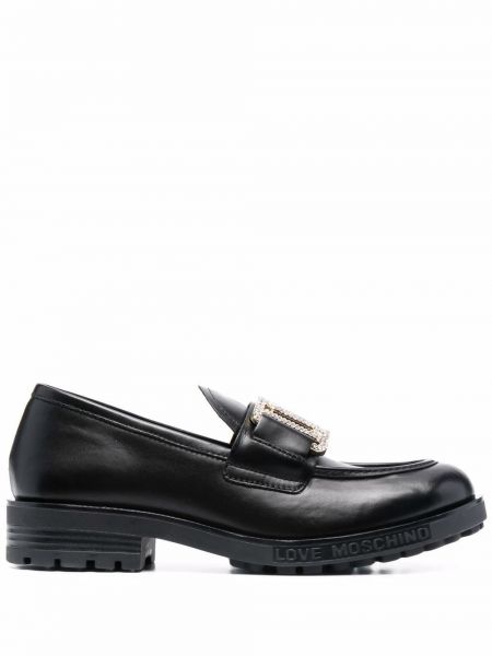 Slip-on loafers Love Moschino svart