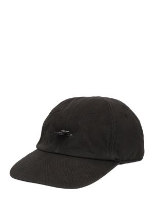Haftowana czapka bawełniana Doublet czarna