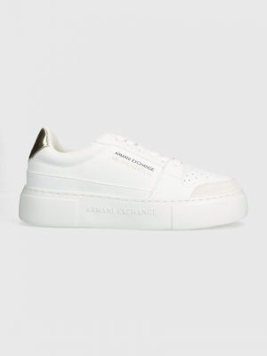 Bőr sneakers Armani Exchange fehér