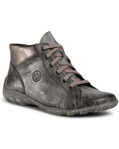 Členkové topánky Rieker sivá